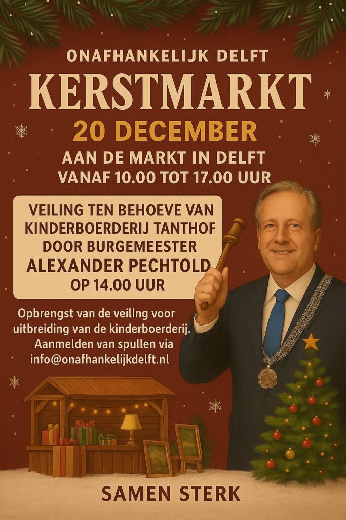 Veiling door burgemeester Pechtold, ten bate van kinderboerderij Tanthof